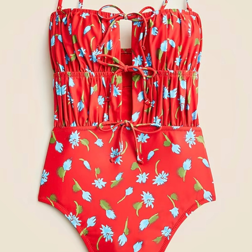 J.Crew Ruched cut out one piece